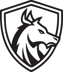 Horse logo and icon vector flat filled line art