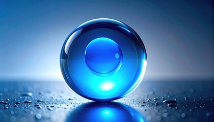 Blue sphere on a dark surface (1)