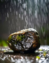 Wet rock in rain (1)