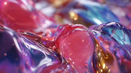 Golden bubbles floating in a dark background