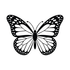 Elegant butterfly illustration in monochrome design presenting natures beauty and springtime vibes for various design applications