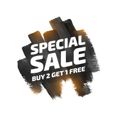 grungy style buy two get one free promo background design