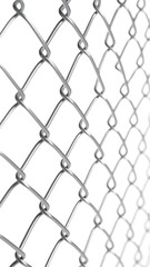 Fototapeta premium Chain link fence close-up, outdoors, blurred background, security
