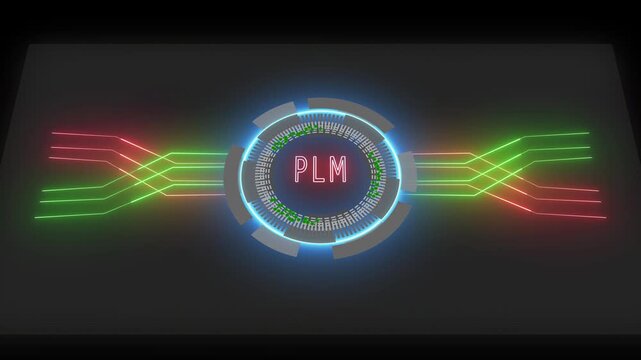 A rader neon icon modern sci-fi elements horizontal all the video technology digital background design