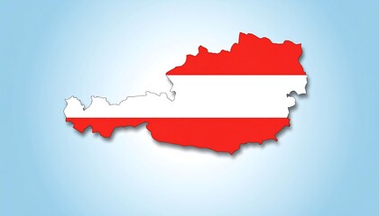 Obraz premium Austria map overlaying flag