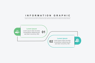 modern design template banner infographic. 2 step process information or presentation with icons