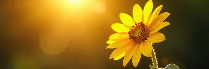 Serene Sunlit Sunflower Golden Hour Bloom Evoking Purity and Spiritual Warmth