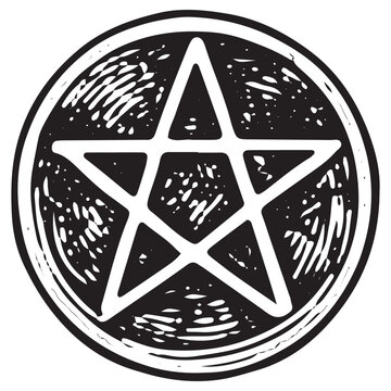 Mystical Pentagram Symbol: Occult Witchcraft Pentacle Art Design