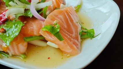 Spicy Salmon Salad. Thai Style.