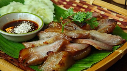 Grilled Pork Neck. Pork Jowl.