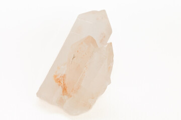 Natural Manikaran Quartz Crystal Cluster on White Background
