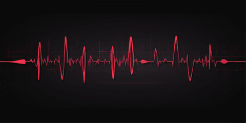 Obraz premium An EKG monitor displays a healthy, green heartbeat wave