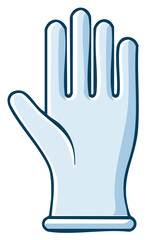 Obraz premium Cartoon illustration of a protective blue glove