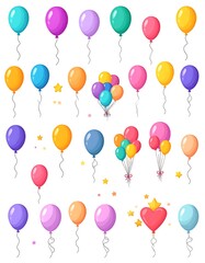 Colorful balloons party celebration clipart