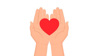 Fototapeta premium Hands holding a red heart