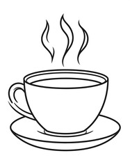 Obraz premium Simple black and white tea cup