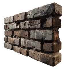 Obraz premium Rustic brick wall panel, angled view