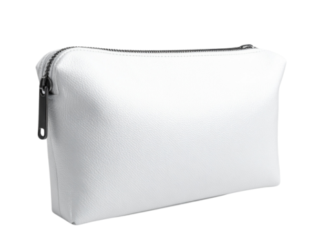 White bag with zipper isolated on transparent background PNG