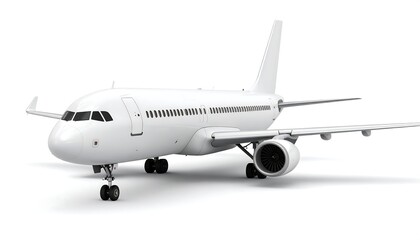 Obraz premium White Airplane on Ground, Ready for Takeoff