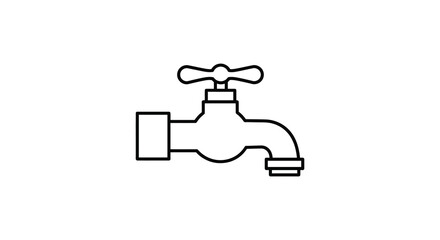 simple line drawing of a water faucet icon