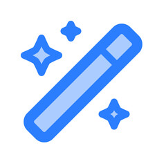 Magic wand. sparkle, star, fairy, tool, fantasy, glow, enchantment, illusion, shine. Vector Icon Illustration