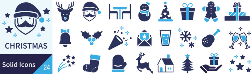 ベクターのクリスマスのシルエットアイコンセット
