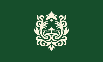 Traditional Ornamental Vector Logo Design With Ethnic Element