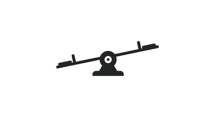 simple black silhouette of a seesaw on white background