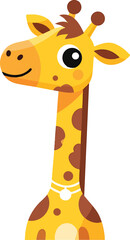 Cute cartoon giraffe illustration, perfect for kids' products, educational materials, and playful branding. Adorable, friendly & vibrant.