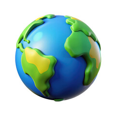 Cartoon earth isolated on transparent background