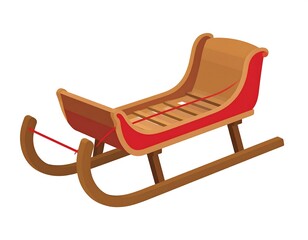 Wooden sleigh, winter, festive