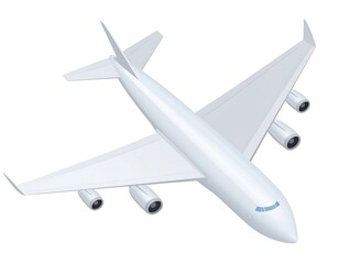 White airplane, isometric view