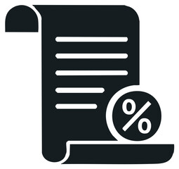 Document with Percentage Sign Icon, Sales and Discount Paper Illustration, Contract and Offer
