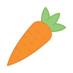 Flat Carrot Icon – Vector Illustration for Healthy Food or Vegan Concept