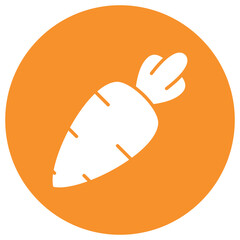 Flat Carrot Icon – Vector Illustration for Healthy Food or Vegan Concept
