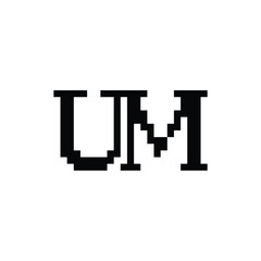 UM monogram logo design letter text name symbol monochrome logotype alphabet character simple logo