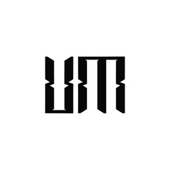 UM monogram logo design letter text name symbol monochrome logotype alphabet character simple logo