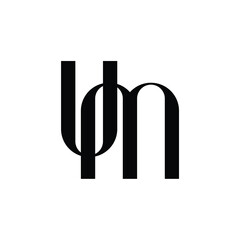 UM monogram logo design letter text name symbol monochrome logotype alphabet character simple logo