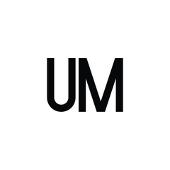 UM monogram logo design letter text name symbol monochrome logotype alphabet character simple logo