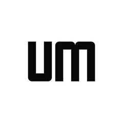 UM monogram logo design letter text name symbol monochrome logotype alphabet character simple logo