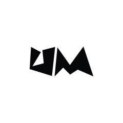 UM monogram logo design letter text name symbol monochrome logotype alphabet character simple logo