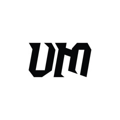 UM monogram logo design letter text name symbol monochrome logotype alphabet character simple logo