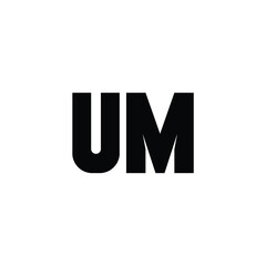 Fototapeta premium UM monogram logo design letter text name symbol monochrome logotype alphabet character simple logo