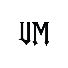 UM monogram logo design letter text name symbol monochrome logotype alphabet character simple logo