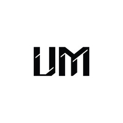 UM monogram logo design letter text name symbol monochrome logotype alphabet character simple logo