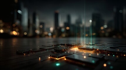 Digital futuristic financial data graph with glowing hologram lines stock market trading technology background 