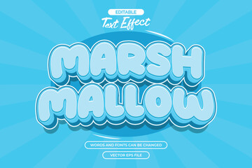 3d blue marshmallow editable text effect