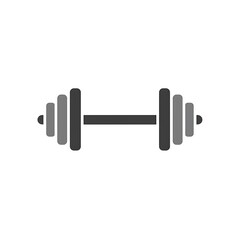 Gray Dumbbell Icon: Fitness, Strength, Weightlifting Symbol