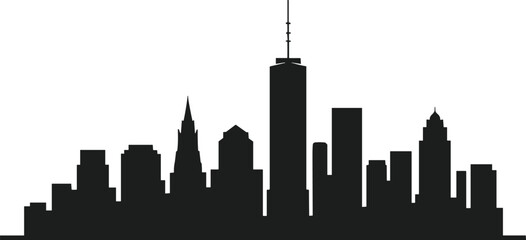 Fototapeta premium Modern City Skyline Silhouette Vector for New Year Celebration Design