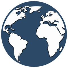 World Globe Model of Continents Oceans Earth Blue and White